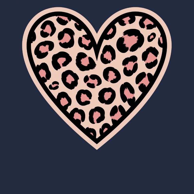 Motif coeur léopard