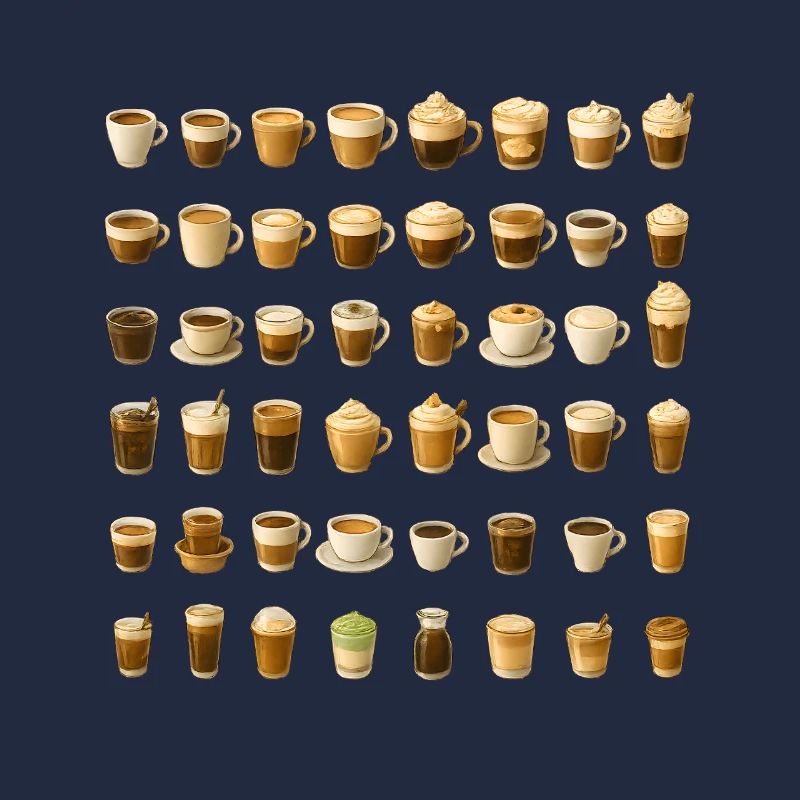 Various coffee drinks