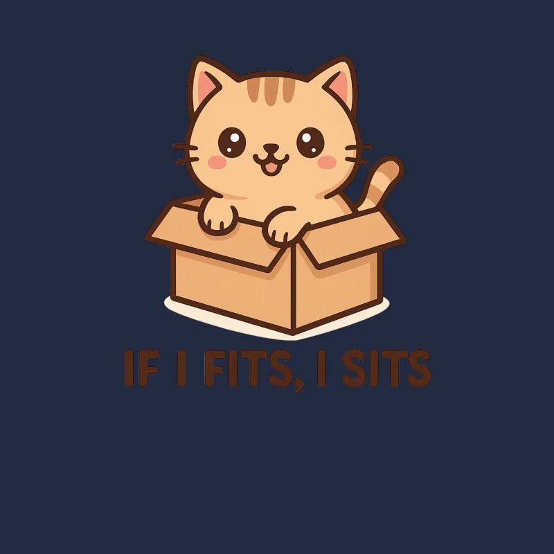 Kitten in a package with a saying