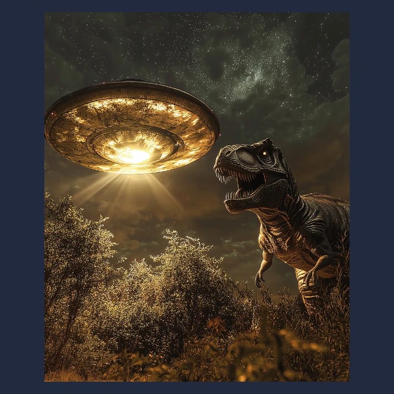 T-Rex Selfie mit UFO