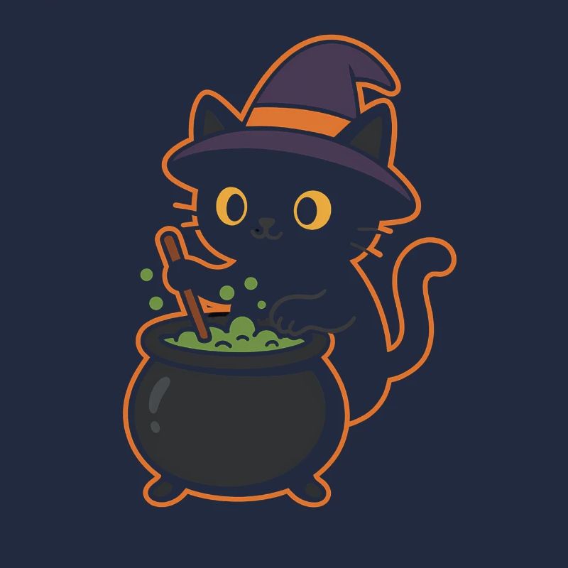 Cat Witch Potion Magic Design