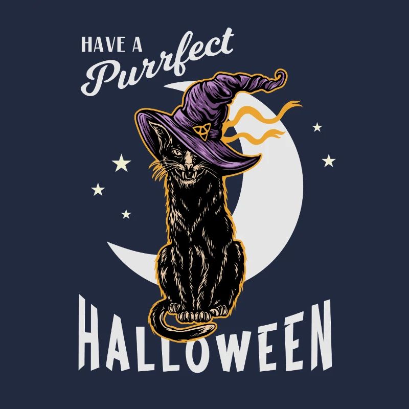 Halloween Katzen mit Hexenhut
