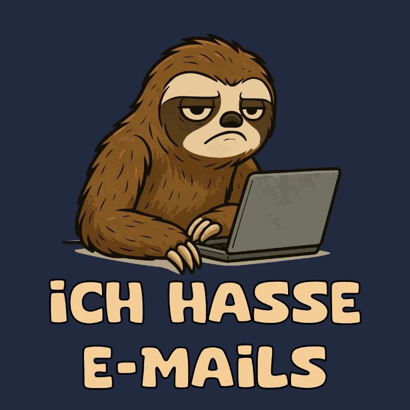 Conception décontractée de paresseux avec sarcasme par e-mail