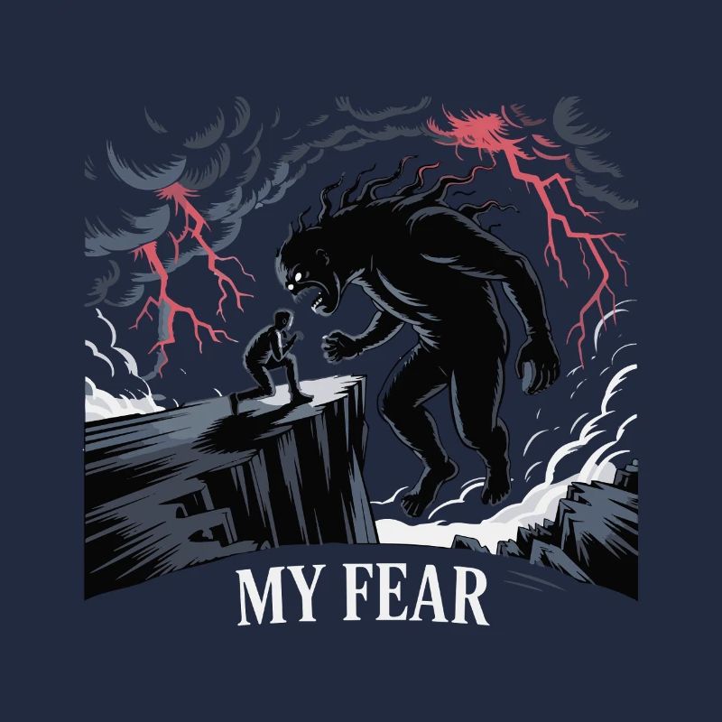 Illustration einer Begegnung im dunklen Wald