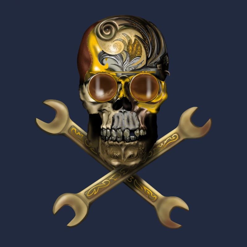 Steampunk skull with tools
