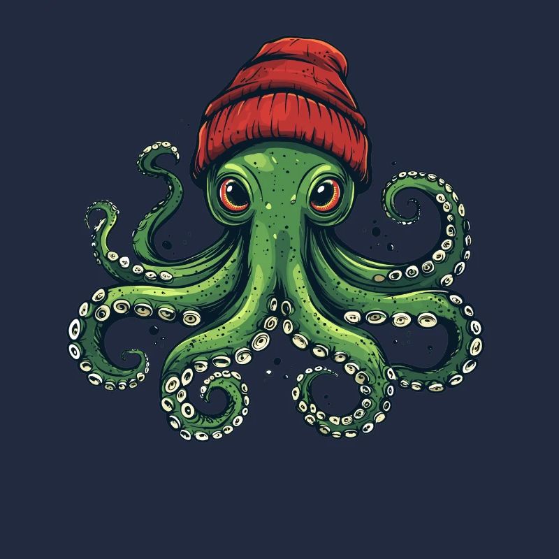 Octopus with red hat