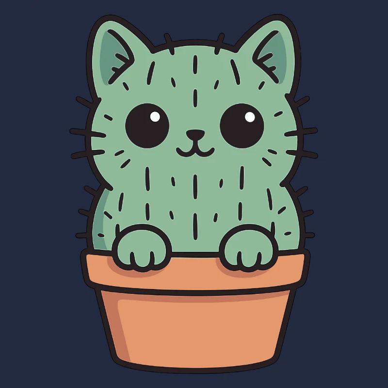 Conception de chaton cactus mignon