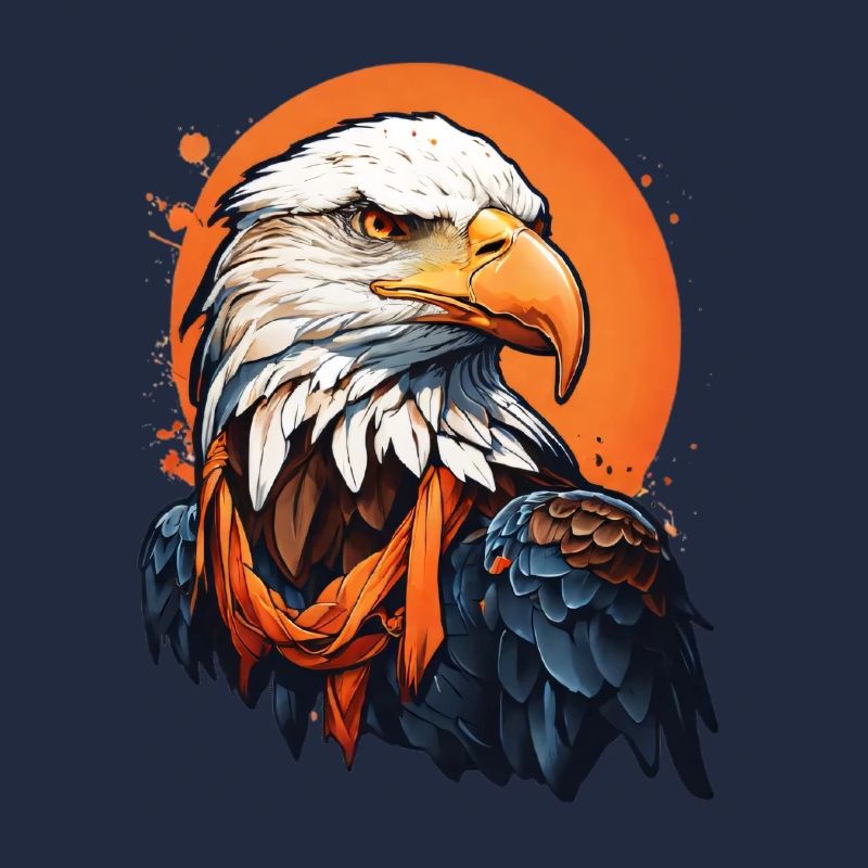 Bald eagle with orange accents
