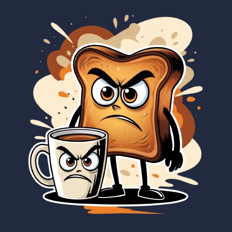 Toasts en colère et conception de tasse à café