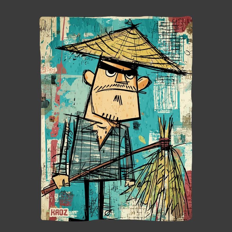 Graffiti Samurai mit Besen