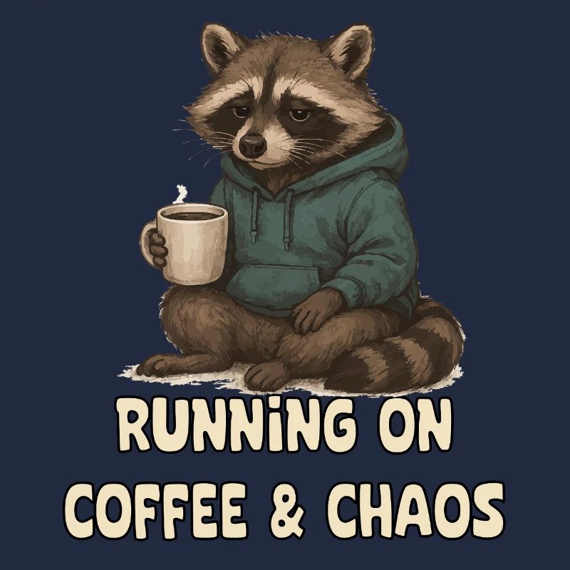  Waschbär mit Kaffee