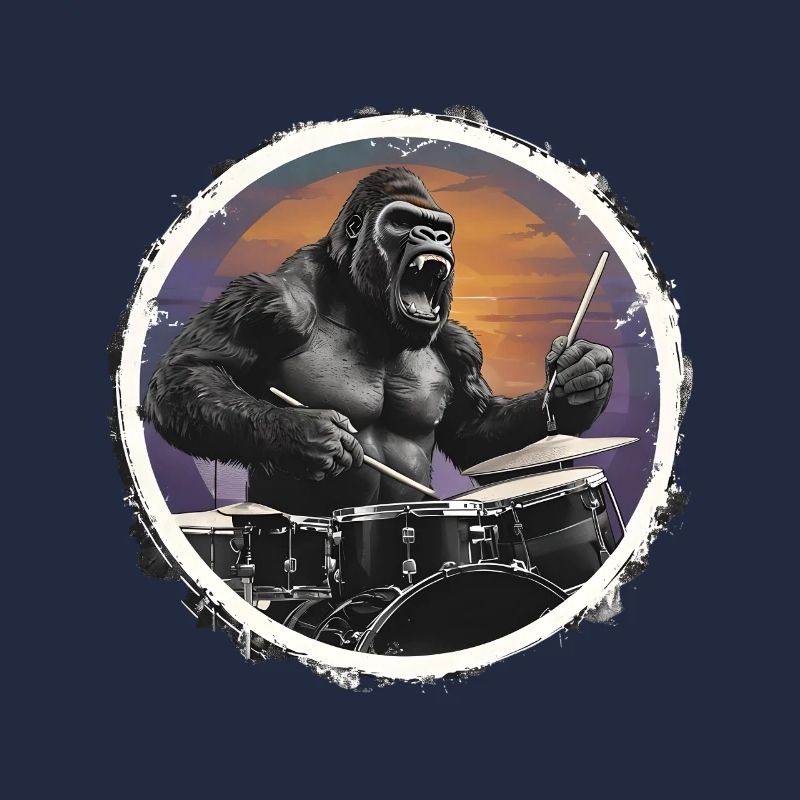 Drum Gorilla Vintage Music Gift
