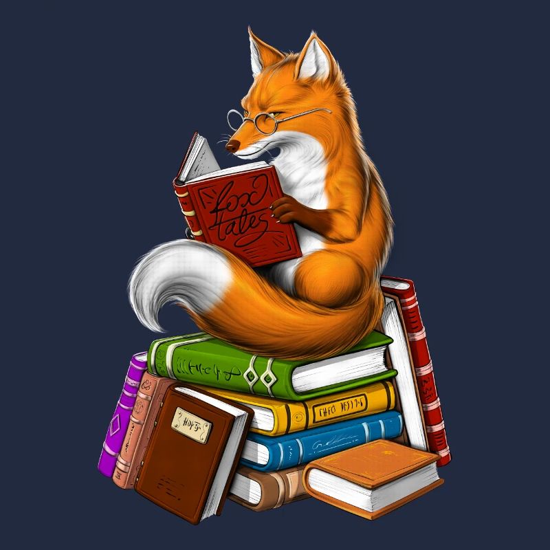Fox Reading A Book