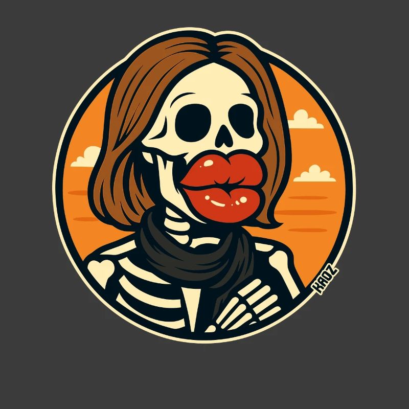 Skeleton with red lips