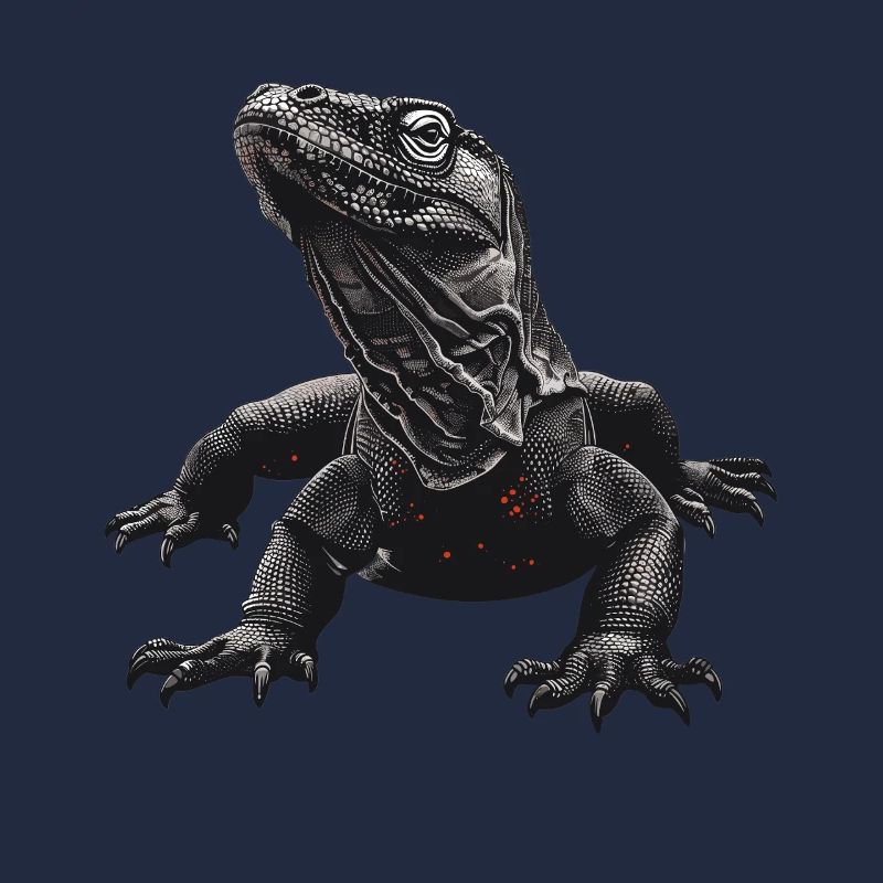 Dunkler Komodowaran Kunstdruck