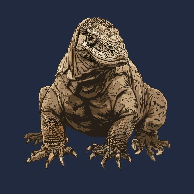 Realistische Komodowaran-Illustration