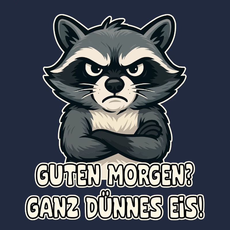 Witziger Waschbär Spruchdruck
