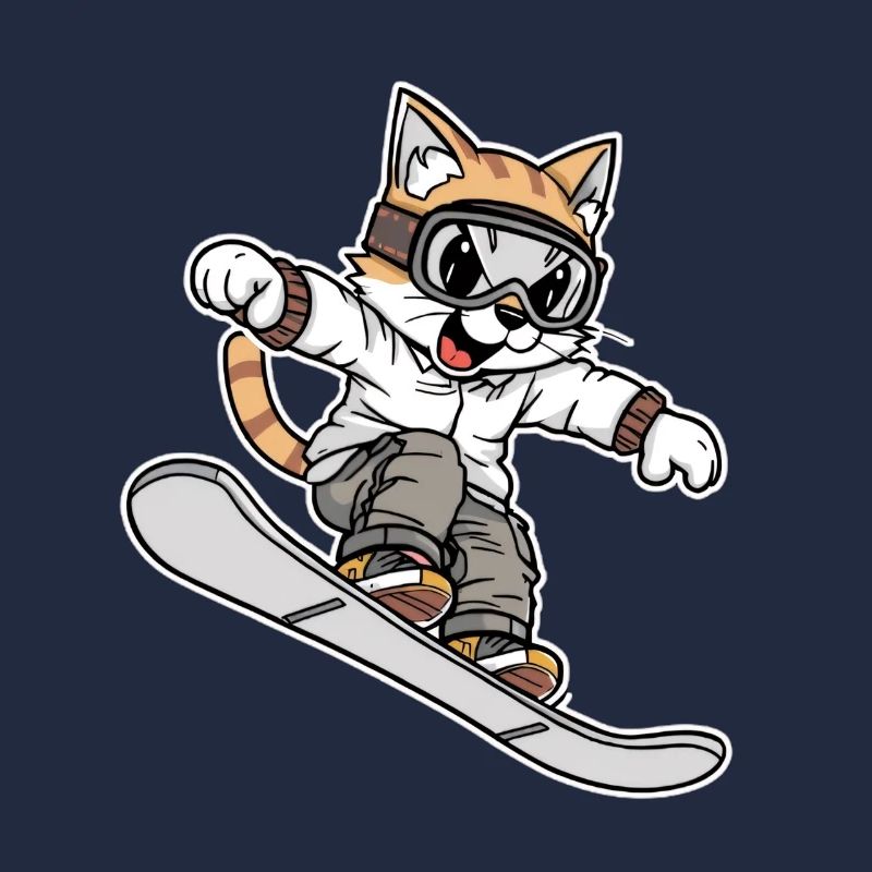 Cooles Schneeboard-Katzen-Design
