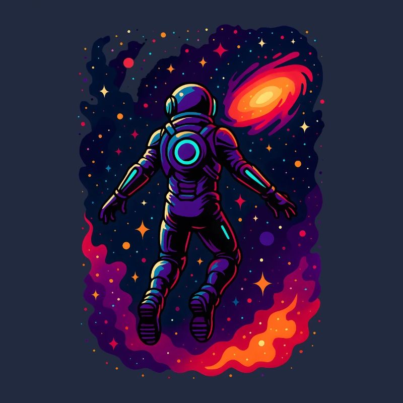 Cosmic Astronaut Exploring Galaxy