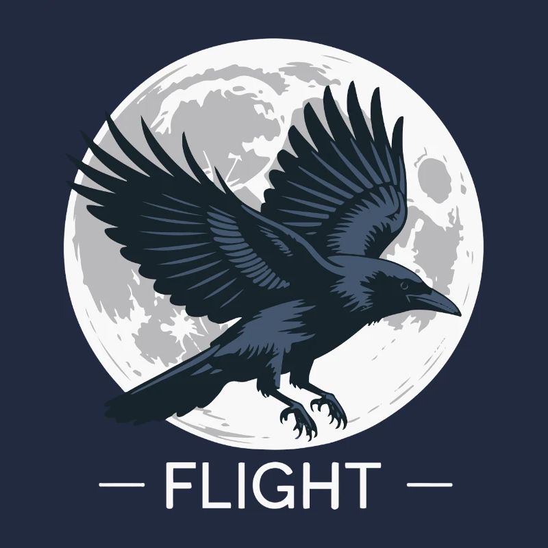 Vol du corbeau au clair de lune