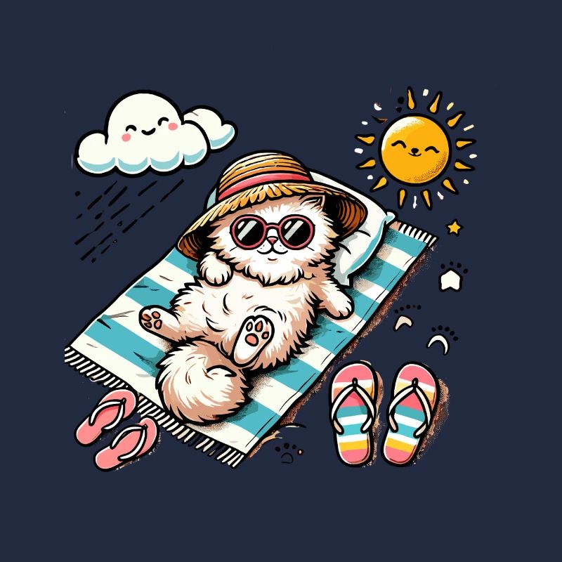 Strandkatze Relaxing Sonne