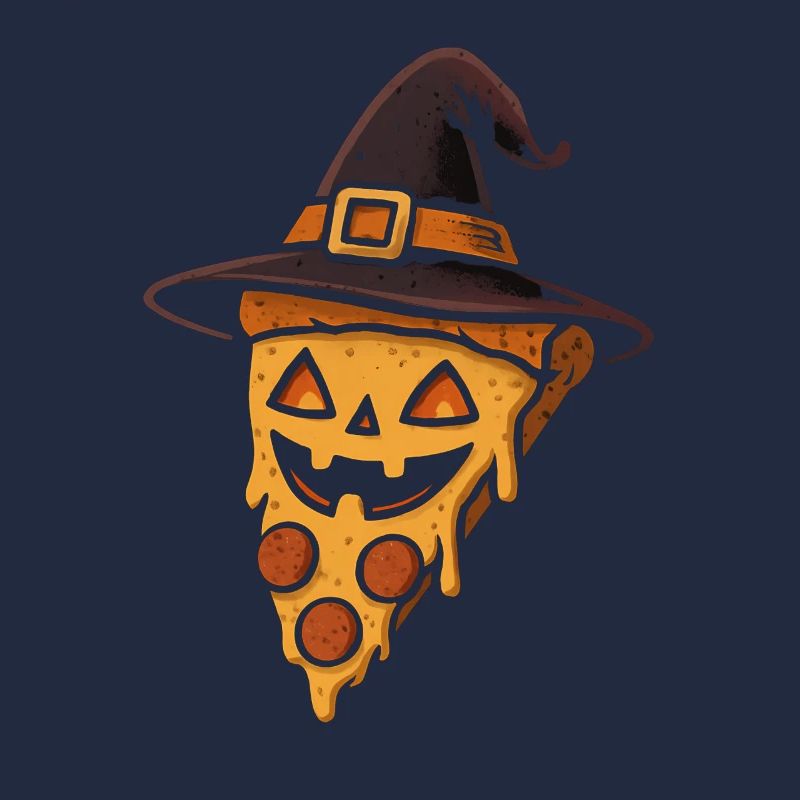Kürbispizza mit Hexenhut