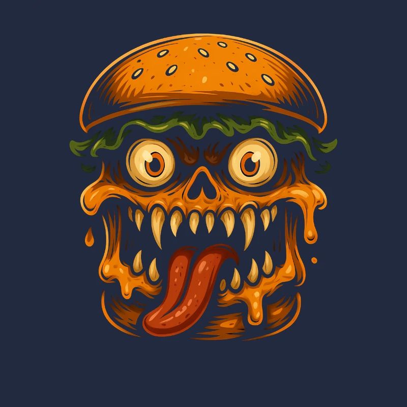 Burger Schädel Monster