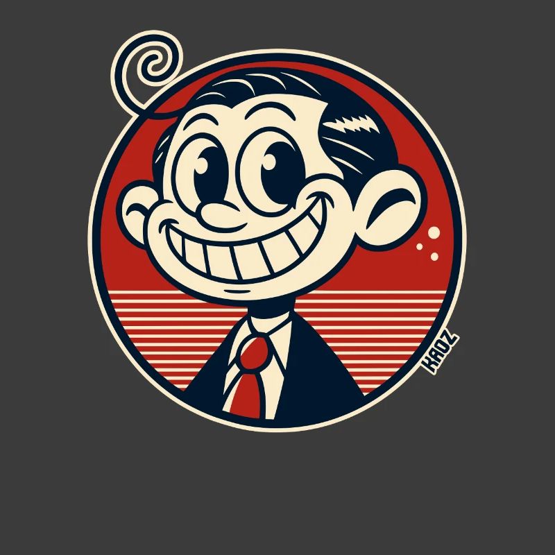 Lustiger kleineer Retro Comic Mann