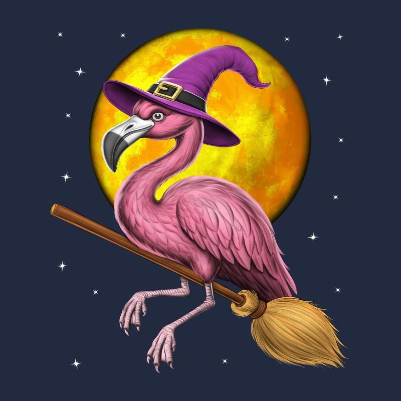 Flamingo Hexe Reitbesen
