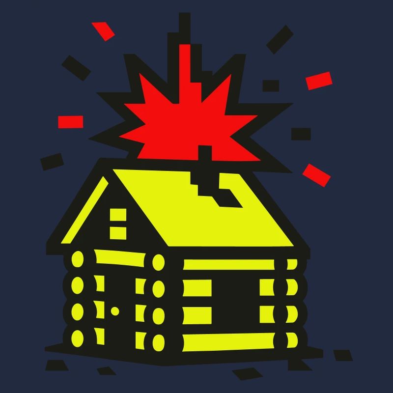 Explosion Hütte 8bit Pixelart