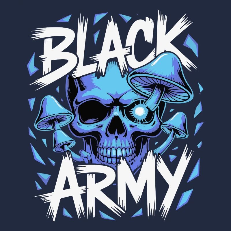 Blauer Schädel Armee Pilze