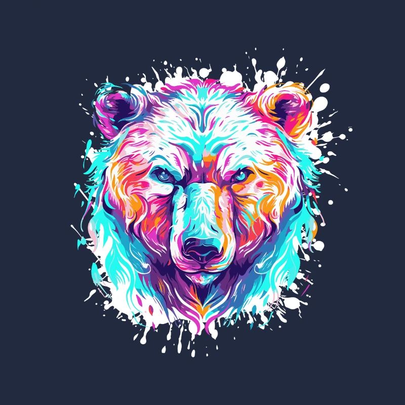 Tête d’ours Pop Art Éclaboussures