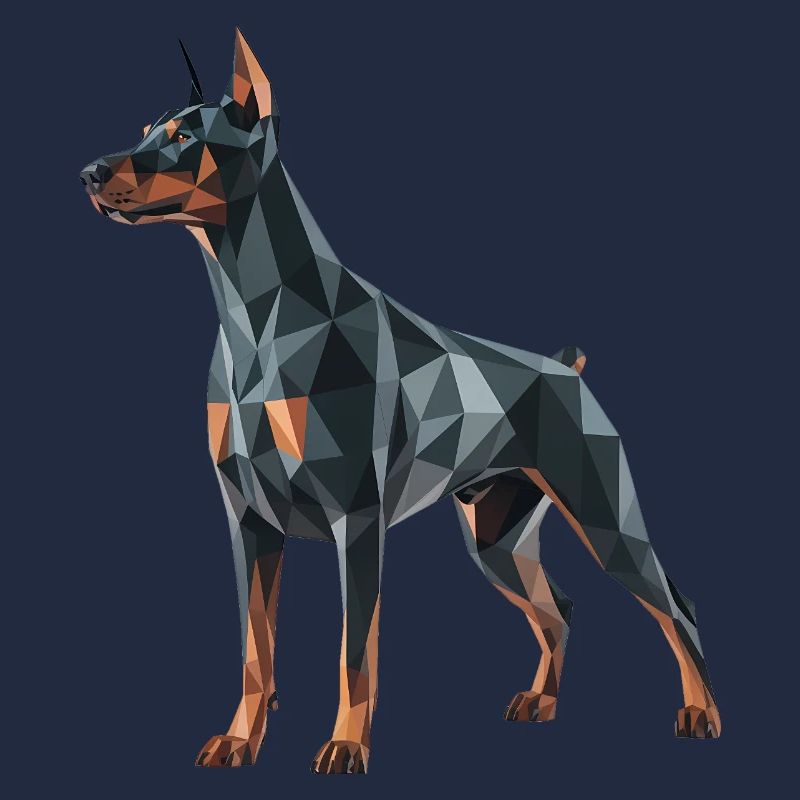 Dobermann - Cooles Low-Poly-Logo