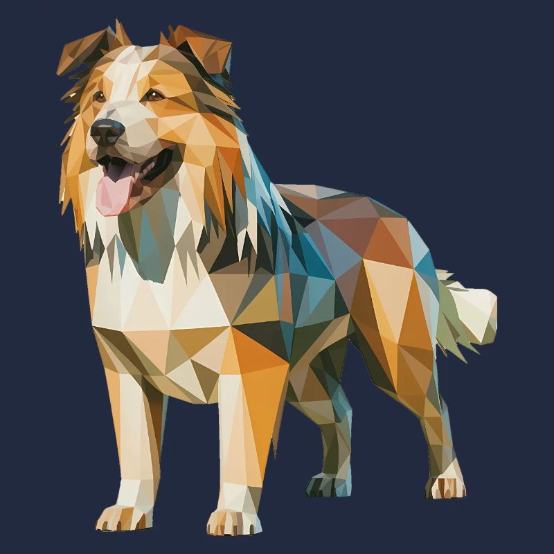 Australian Shepherd - Cool Low Poly  Logo