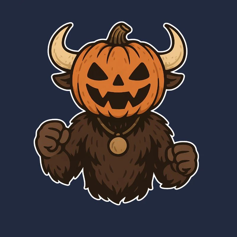 Pumpkin Monster with Fur Halloween