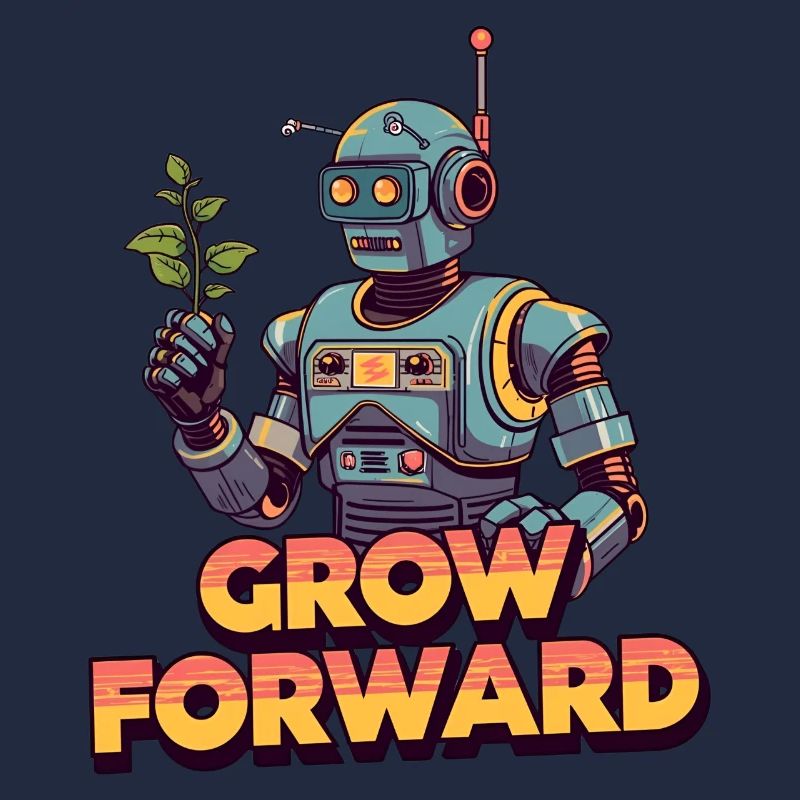 Grow Forward – Retro Sci-Fi Robot