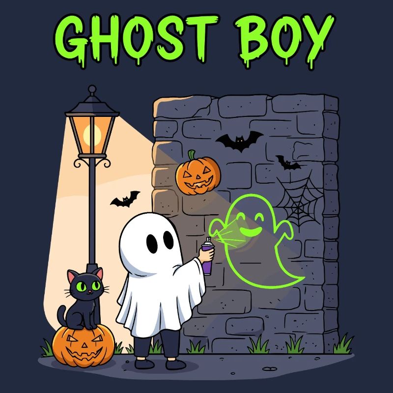 Ghost Boy Halloween Graffiti