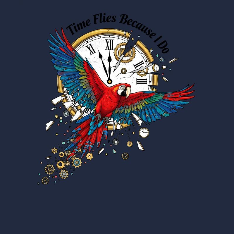 Time parrot in steampunk style