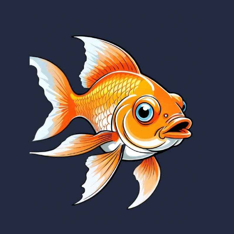 Lustiger Goldfisch Cartoon Pop