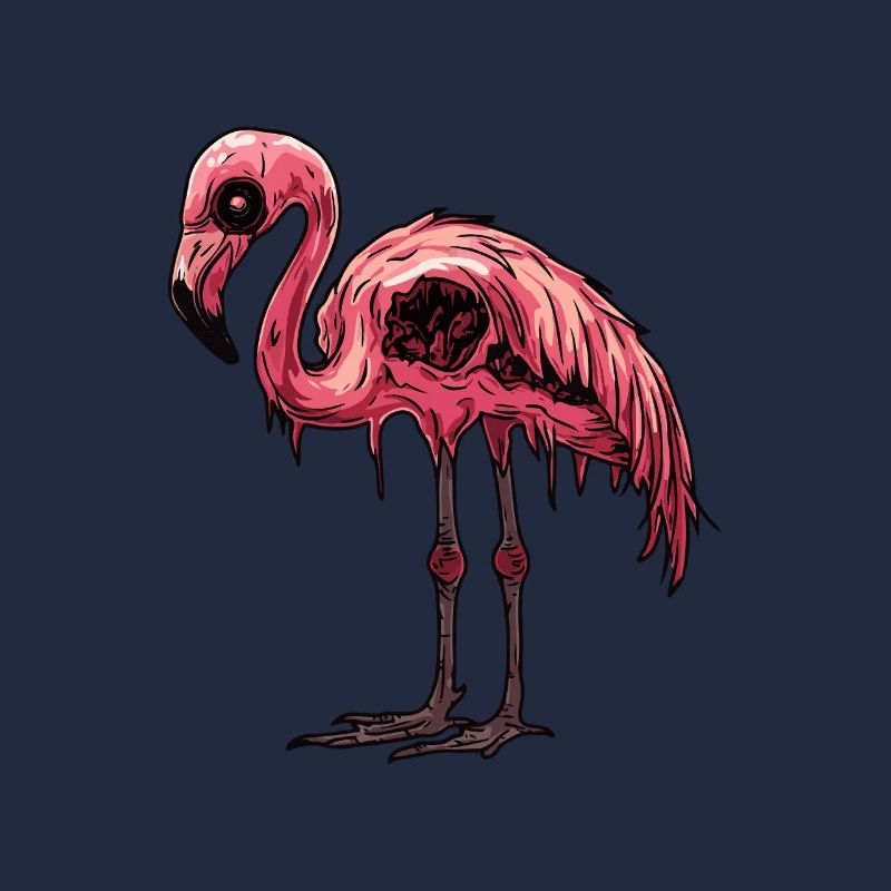Flamingo Halloween Comic Lustig