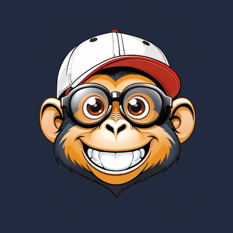 Affe mit Kappe und Brille