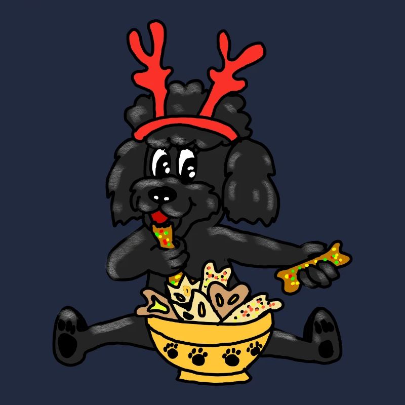 Weihnachten Pudel mit Geweih 