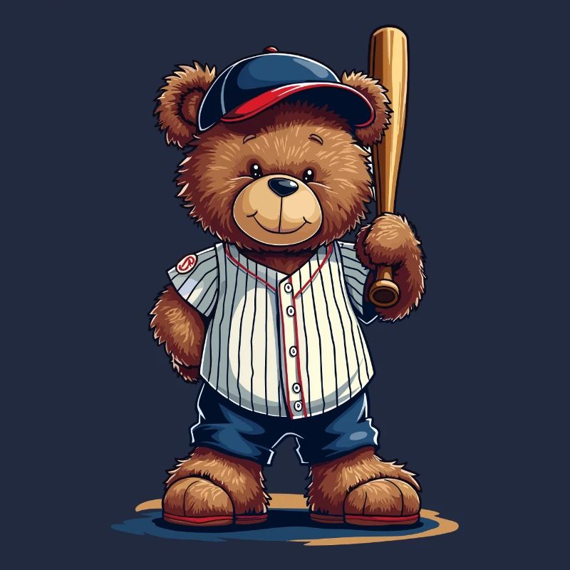 Teddybär Baseballheld auf Bat