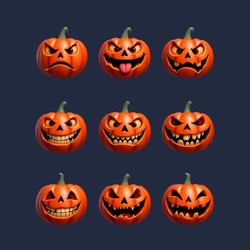 Halloween Pumpkin Faces Pattern