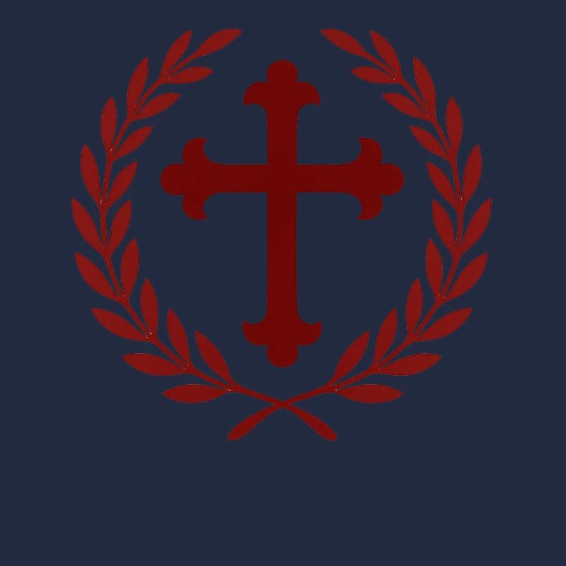 Croix dans une couronne de laurier