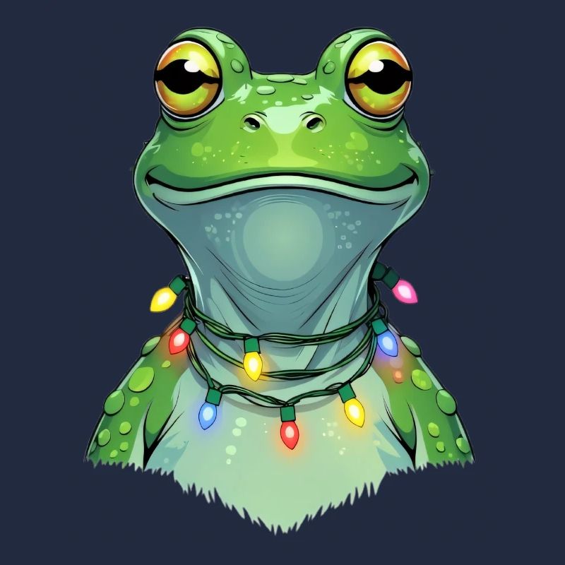 Lichterfrosch mit Weihnachtskette