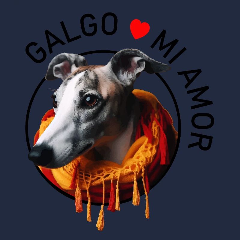 Galgo in a warm scarf