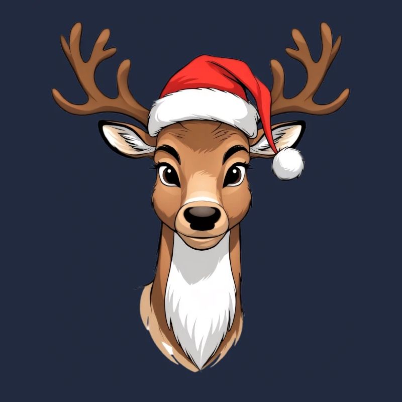 Reindeer with Santa hat