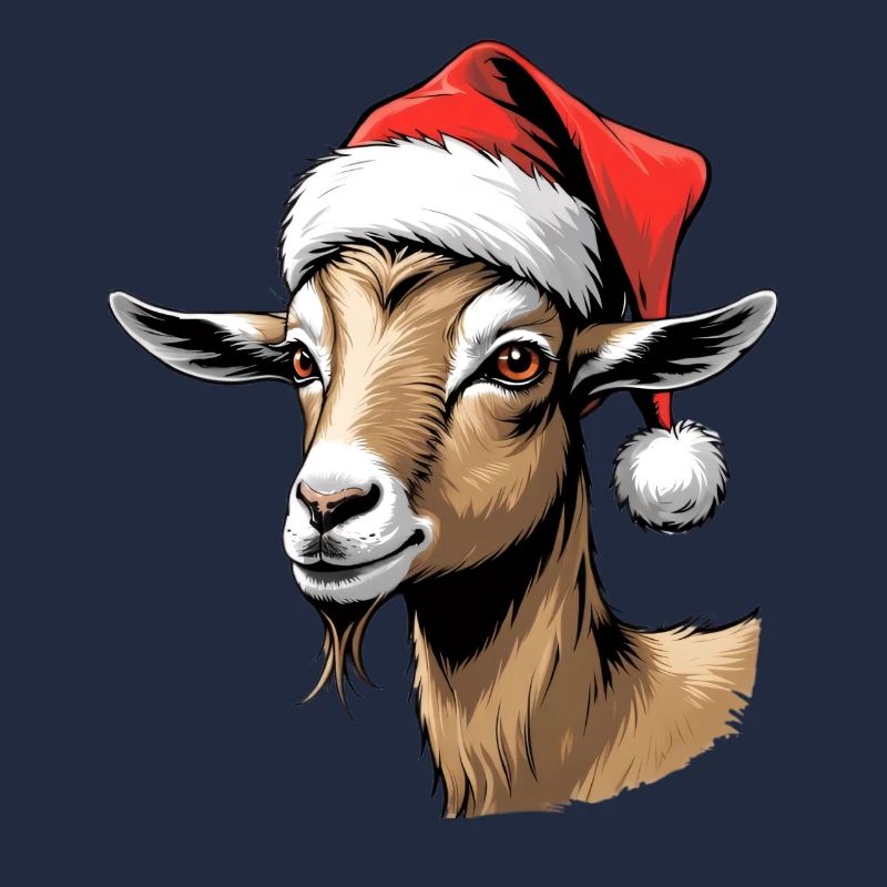 Weihnachtsziege im Santa Hut