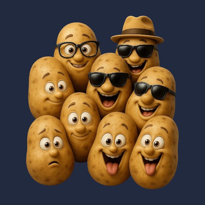 Laughing potatoes with style